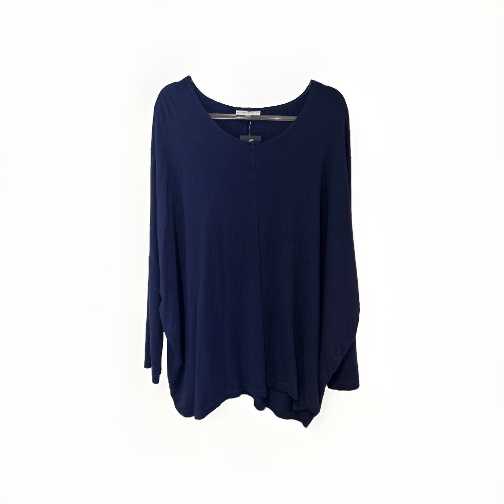 Bryn Walker Alan Tunic Women Large Blue Kilt Oversized Long Sleeve V-Neck Jersey